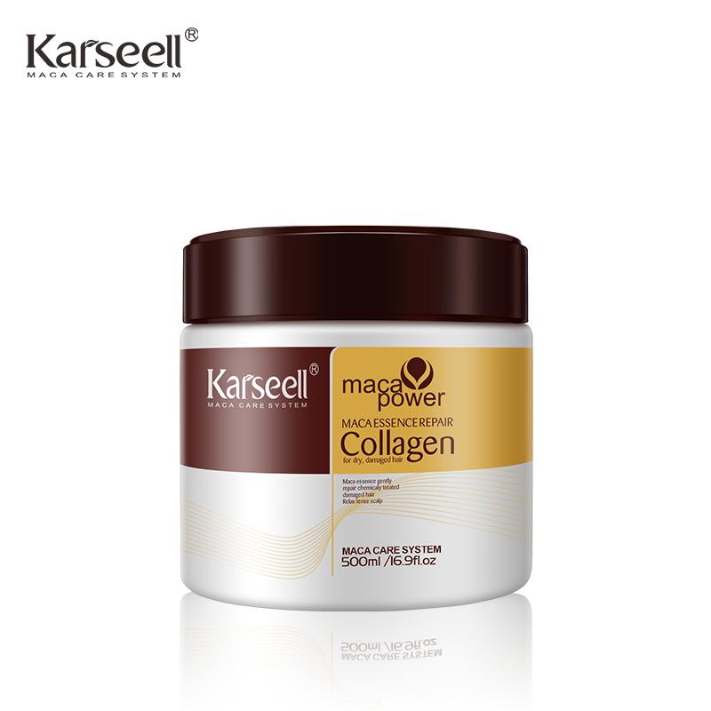 Karseell MACA Collagen for All Hair Types (16.9 floz) Shine Boosting Repair Hydrating Mask - Deep Conditioning Repair Argan Shampoo