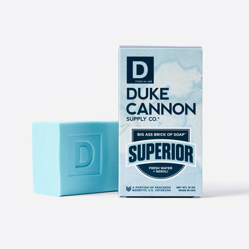 Duke Cannon Supply Co. Big Brick of Soap for Men - Superior, Fresh Water + Neroli. 10 oz Body Care