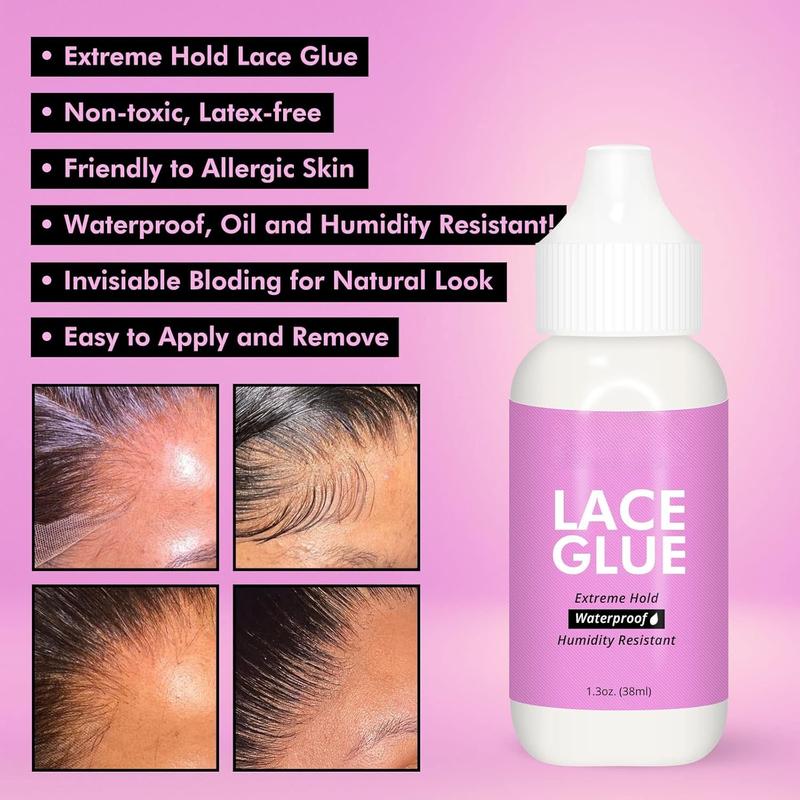 Lace Glue Kit Lace Front Glue Kit for Wigs  Wig Glue  Hold Wig Glue Kit Wig Install Kit Wig Installation Kit Lace Front Kit Wig Installation kit