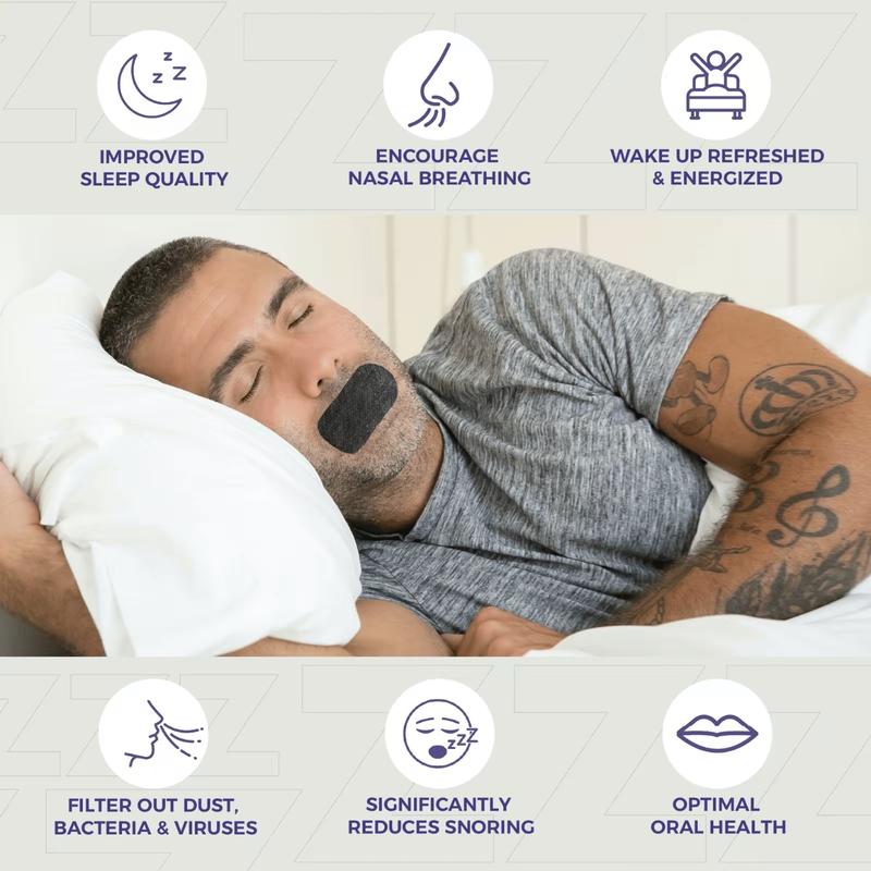 Sleep tape - supplied for 2 months, including mouth tape, sports accessories, 60 pieces, sleep tape, anti snoring mouth tape, smoother breathing mouth tape, sleep mask, and anti snoring mouth tape.