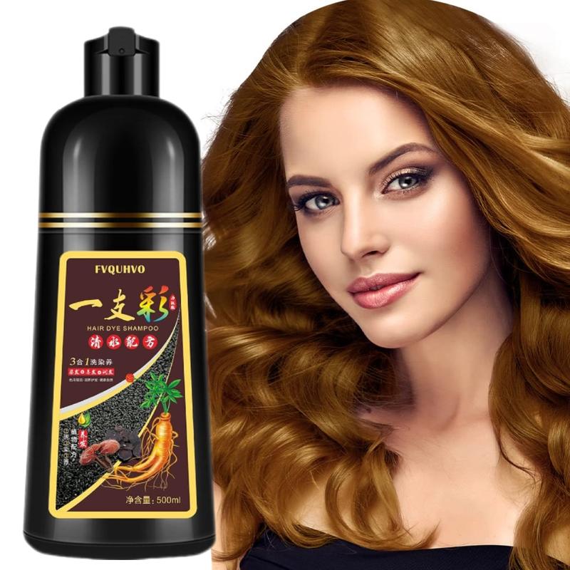 500ML Blonde  Brown Hair Dye Shampoo 3 in 1  +100% Grey Hair Coverage-Natural Herbal Ingredients Haircare Product for Hair Color