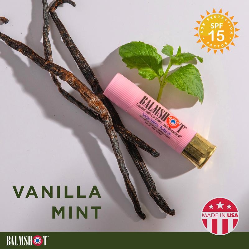 Pure Pink Vanilla Mint Lip Balm Balmshot 100% Moisturizing Lip Balm