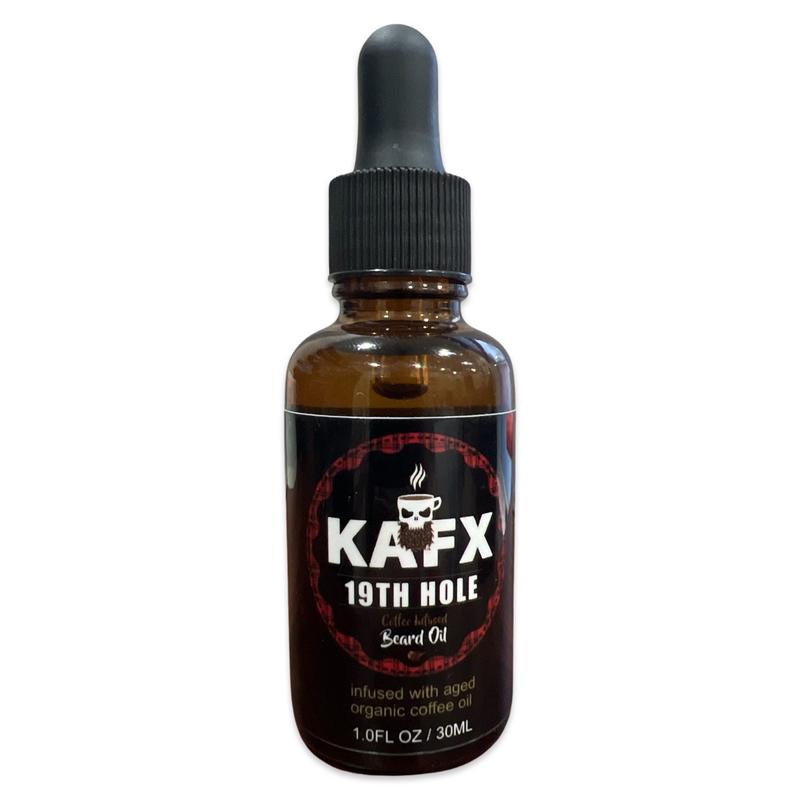 KAFX Body 19th Hole Coffee Infused Beard Oil Organic Scented Hair Care Scent Coconut Jojoba Comfort Aroma