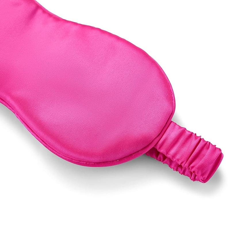 Silk Sleep Mask & Blindfold with Elastic Strap Headband Soft Eye Cover Eyeshade for Night Sleeping, Travel, Nap(Pink) Eye Mask