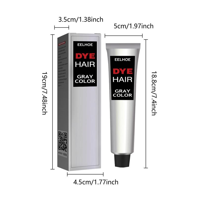 5pc Silver Gray Natural Hair Dye Cream, Permanent Hair Dye, Light Gray Silver Color Cream, Fashion Dye for All Hair Types