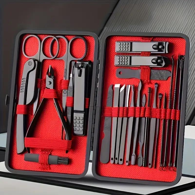 Manicure & Pedicure Tool Set with Storage Case, 24pcs set Professional Nail Clipper, Nail Care Tool for Home & Salon Use