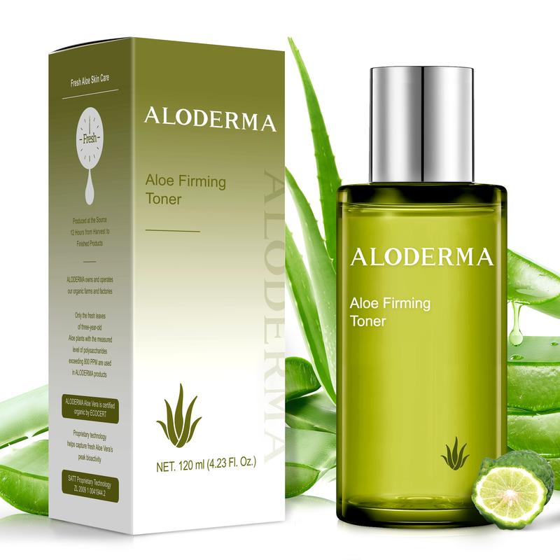 ALODERMA Aloe Firming Skin Toner Made with Organic Fresh Aloe Vera Juice and Natural Botanicals to Diminish the Appearance of Fine Lines & Wrinkles - 4.2 Oz