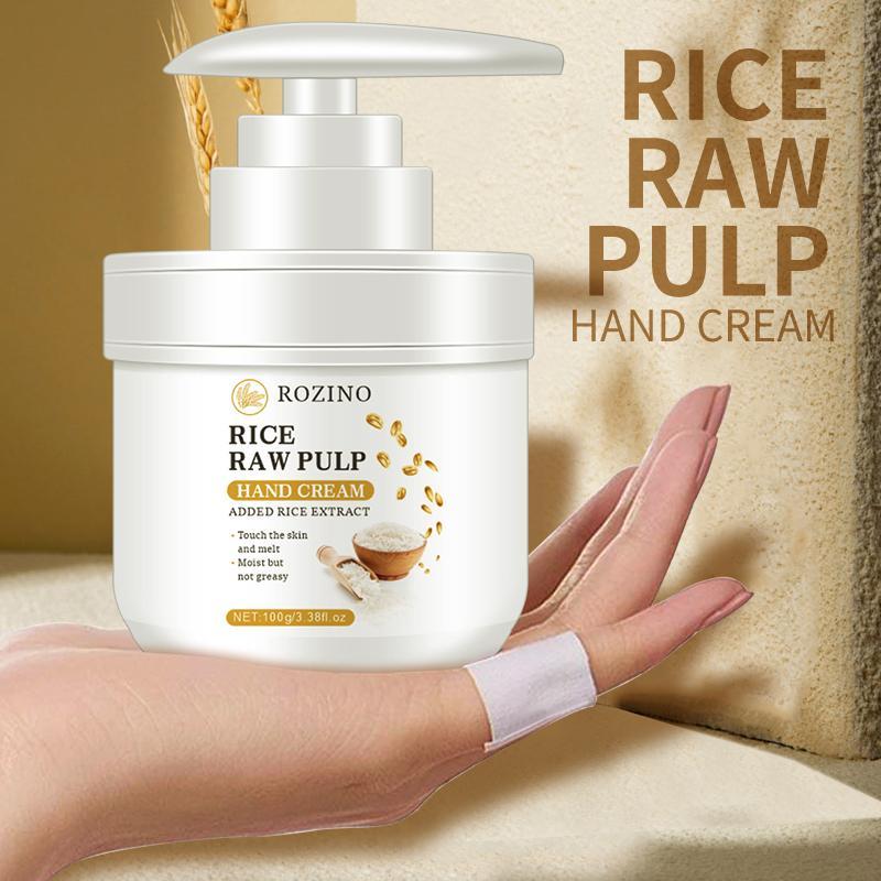 Rice Raw Pulp Extract Hand Cream, Moisturizing & Soothing Skin Care Cream for Women & Men, Hand Care Product