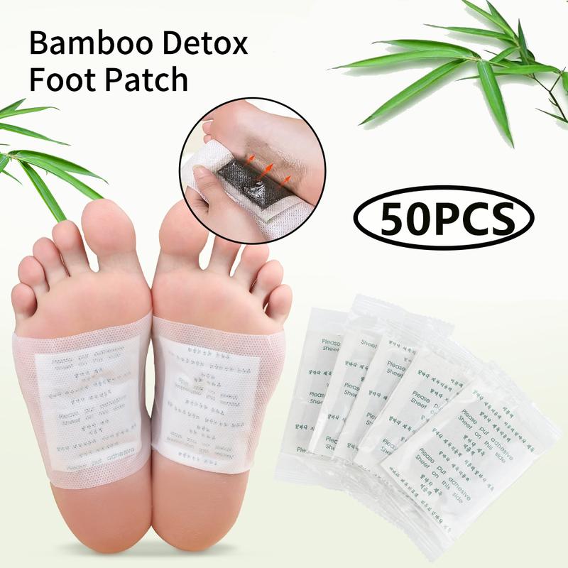 50PCS Foot Pads Bamboo Vinegar Ginger Foot Paches for Foot Care Cleansing Relaxation Adhesive Sheets