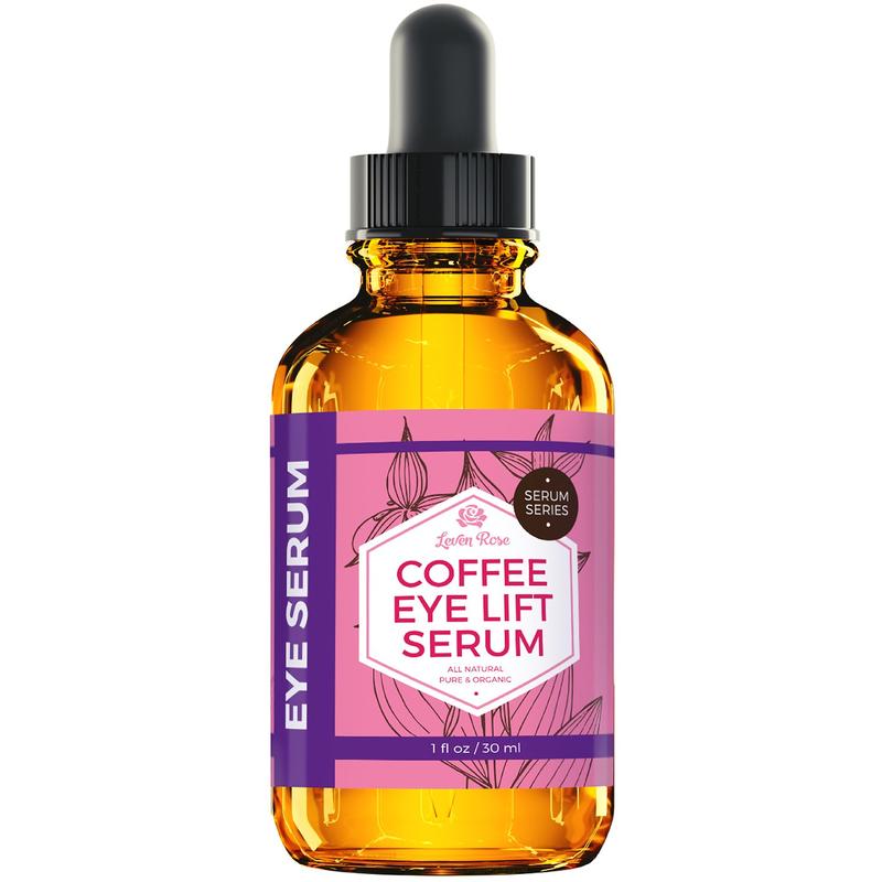 Leven Rose Coffee Eye Lift Serum - 1 oz, Nourishing Formula with Vitamins A, B, C, E Oil Argan