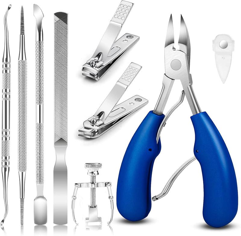 9PCS Toenail Clippers Tool, Ingrown Toenail Treatment Stainless Steel Removal Kit Professional Tool Set Ingrown & Thick Nail