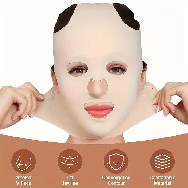 Reusable Full Face Lift Sleeping Belt, Breathable Double Chin Thin Facial Bandages, Face Firming Mask, Cheek Lifting Strap, Skin Care Tool for Women