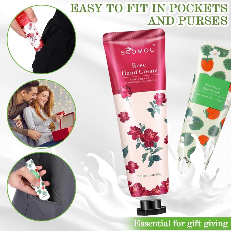 Fruit Plant Extract Hand Cream, 10pcs set Moisturizing Hand Lotion, Hydrating Hand Care Cream, Hand Care Product for Women & Men