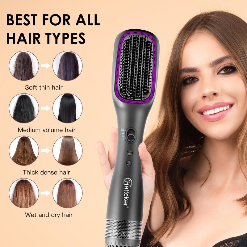 Negative Ion Hot Air Brush, 1 Box Hair Straightening Comb for Christmas Gift, Hair Styling Tool for Women, Professional Hair Styling Tool for Home & Salon Use, Straightening Bristle Brush, Hair Straightening Brush