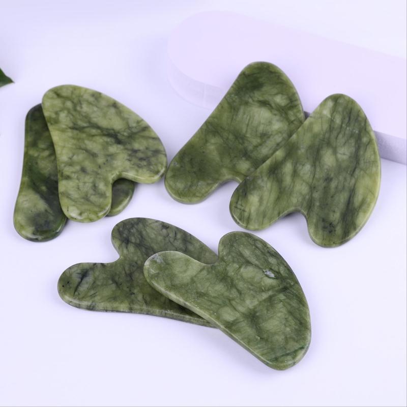 Natural Jade Stone Gua Sha Board, Heart Shaped Facial Massage Tool, Halloween Face Massage Tool for Women, Skin Care Tool for Face, Body, Hand, Foot, Christmas Gift