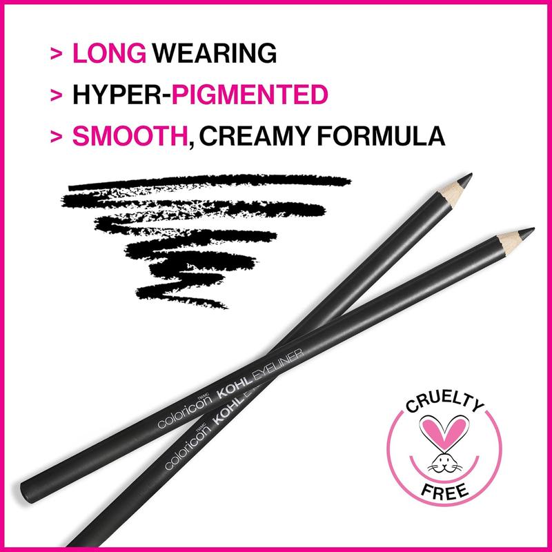 Color Icon Kohl Eyeliner Pencil - Rich Hyper-Pigmented Color, Smooth Creamy Application, Long-Wearing Matte Finish Versatility, Cruelty-Free & Vegan - Baby's Got Black