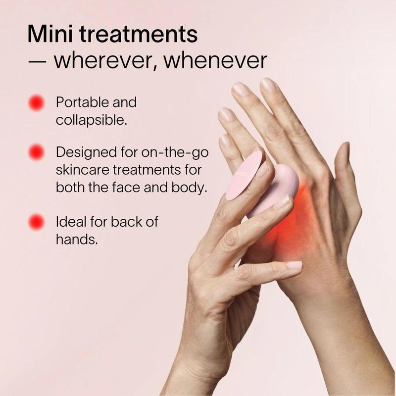 Red & Infrared Light Therapy Mini for Face and Body with Therapeutic Warmth - for Wrinkles, Fine Lines, Blemishes, Dark Spots, and De-Puffing