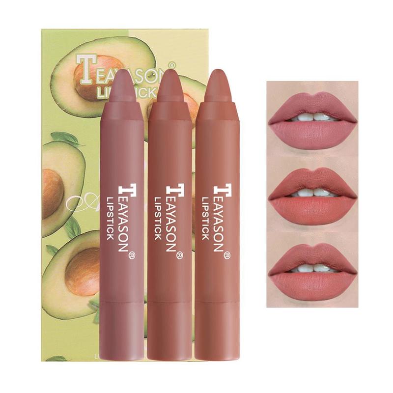 Music Festival Makeup, 3pcs set Crayon Matte Lipstick, Long Lasting Easy Color Lipstick, Hydrating Matte Lip Gloss for Girls & Women, Lip Care Products