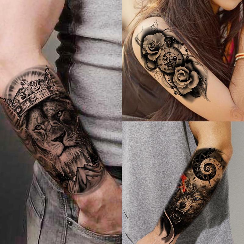 Creative Animal & Flower Pattern Temporary Tattoo Sticker, 68pcs set Fake Tattoo Sticker, Body Art Decoration for Men & Women