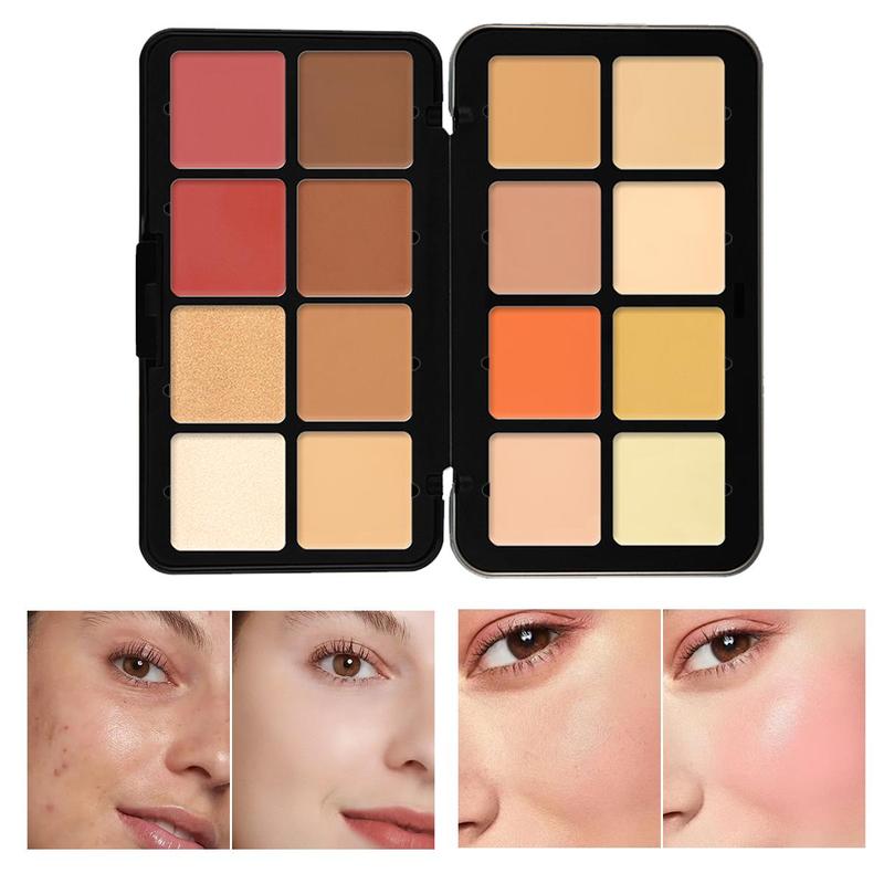 16 Color Matte Concealer Palette, Multi-functional Long Lasting Concealer Palette, Facial Makeup Product for Women