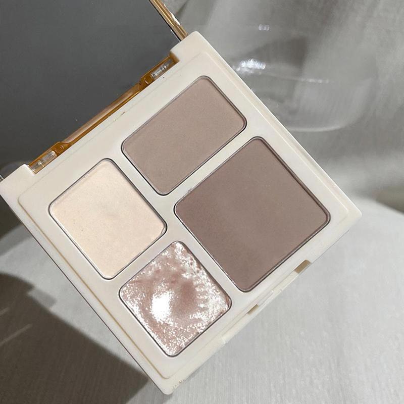 4-color Highlighter Makeup Palette, Contour Palette, Shimmer Powder Palette, Long Lasting Matte Bronzer Palette, Facial Contouring and Detailing Makeup Powder, Cosmetic Gift,  Makeup Products, Christmas Gift