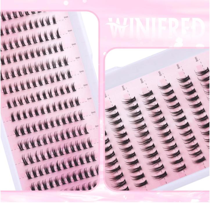 Winifred Bottom Lash Clusters Thick Volume Lower Lash Extension DIY Individual Lashes Bottom Clusters Lashes for Cluster Eyelash Extensions (168pcs)