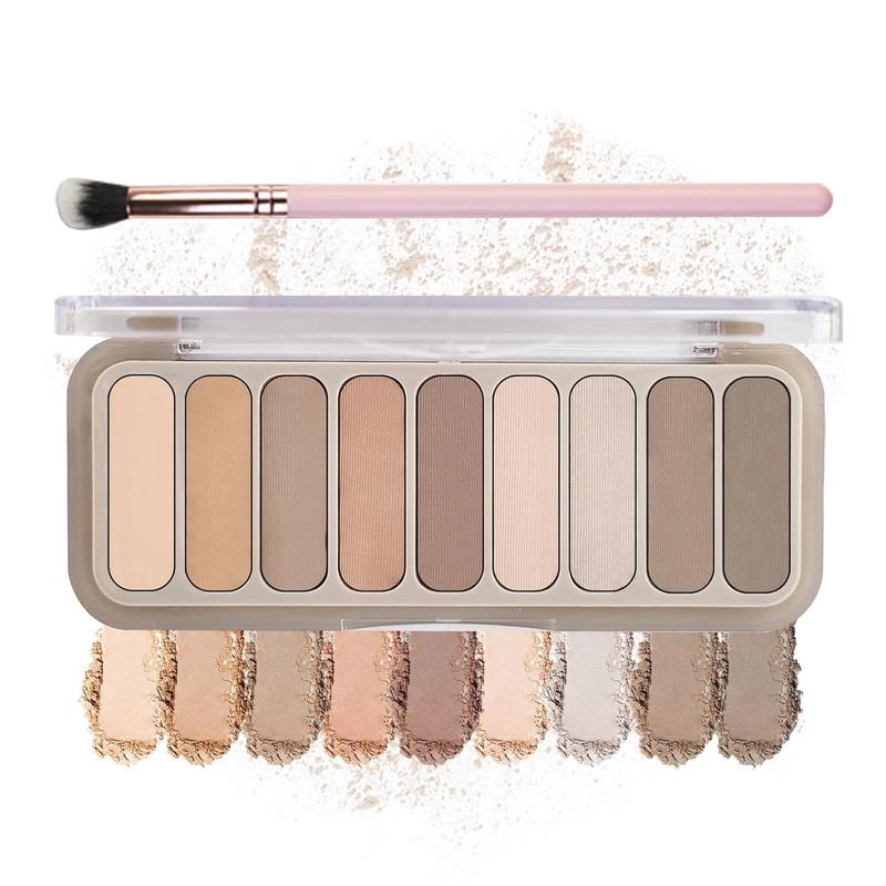 9 Colors Matte Naked Eyeshadow Palette Neutral Nude Smoky Eye Shadow Pallet Gray Taupe Brown High Pigmented Ultra-Blend-able eyeshadow makeup Smooth Waterproof Compact Daily Gift Lightweight Powder Smokey Cosmetic