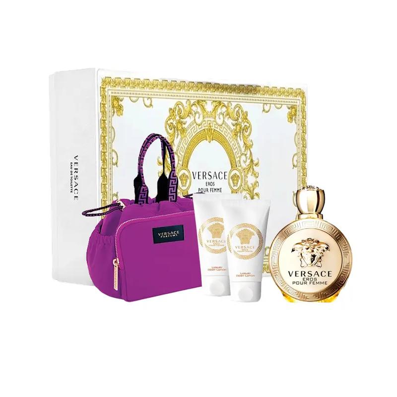 Versace Eros Pour Femme EDT 100 ml Gift Set - Versace Eros Pour Femme EDT 100 ml + Bath & Shower Gel 100 ml + Body Lotion 100 ml + GWP