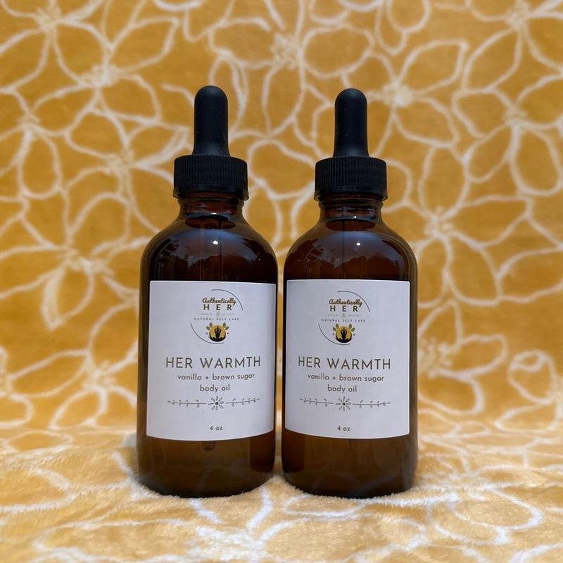 Body Oil - Just Vanilla & Her Warmth Vanilla Brown Sugar for Hydration & Warm Glow - Non-greasy self-care essential