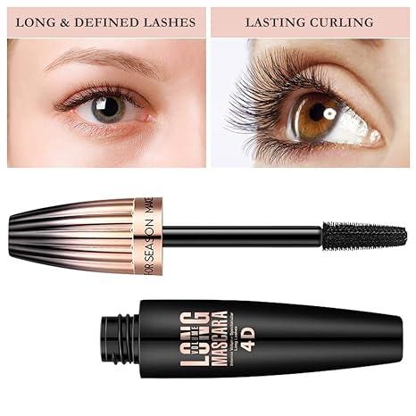 Aliver 4D Silk Fiber Lash Mascara, Waterproof Long Lasting Mascara Black Volume and Length Natural