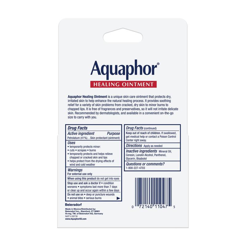 Aquaphor Healing Ointment Advanced Therapy Skin Protectant, Soothes and Moisturizes Dry, Cracked Skin,  0.35 Oz Tube, Pack of 2