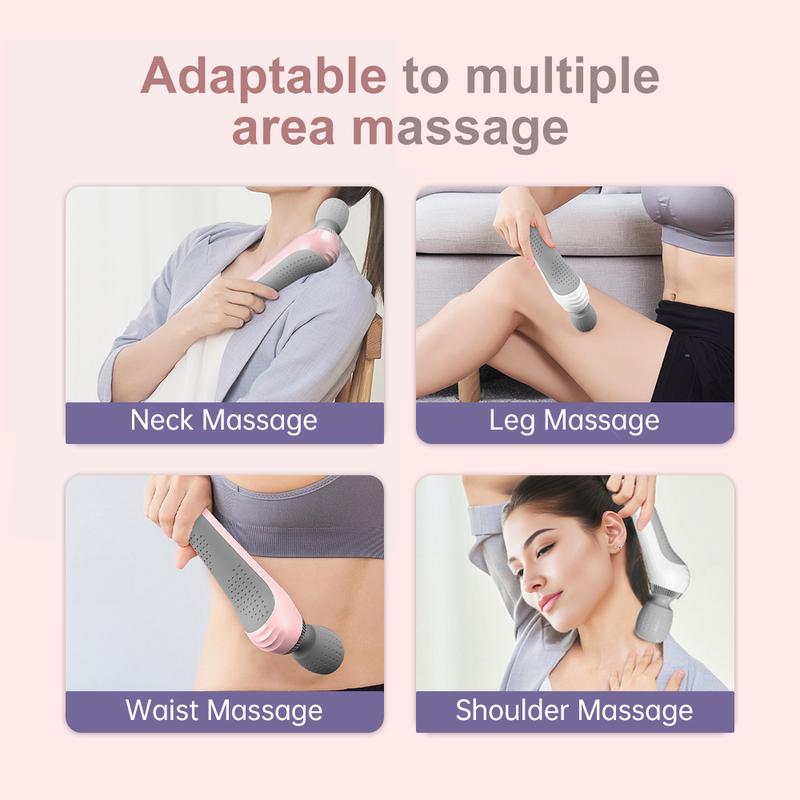 {Free shipping}Portable Handheld Vibrating Massager, 1 Count USB Rechargeable Relaxation Stick,Multi-functional Full Body Massage for Neck, Back, Legs and Lower Back Comfort massage head Portable Halloween