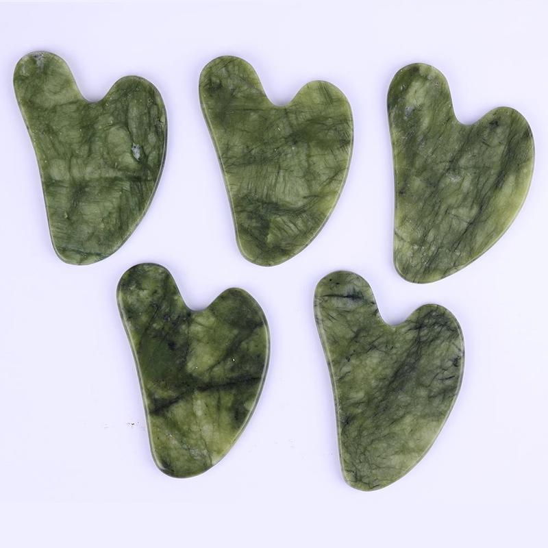 Natural Jade Stone Gua Sha Board, Heart Shaped Facial Massage Tool, Halloween Face Massage Tool for Women, Skin Care Tool for Face, Body, Hand, Foot, Christmas Gift