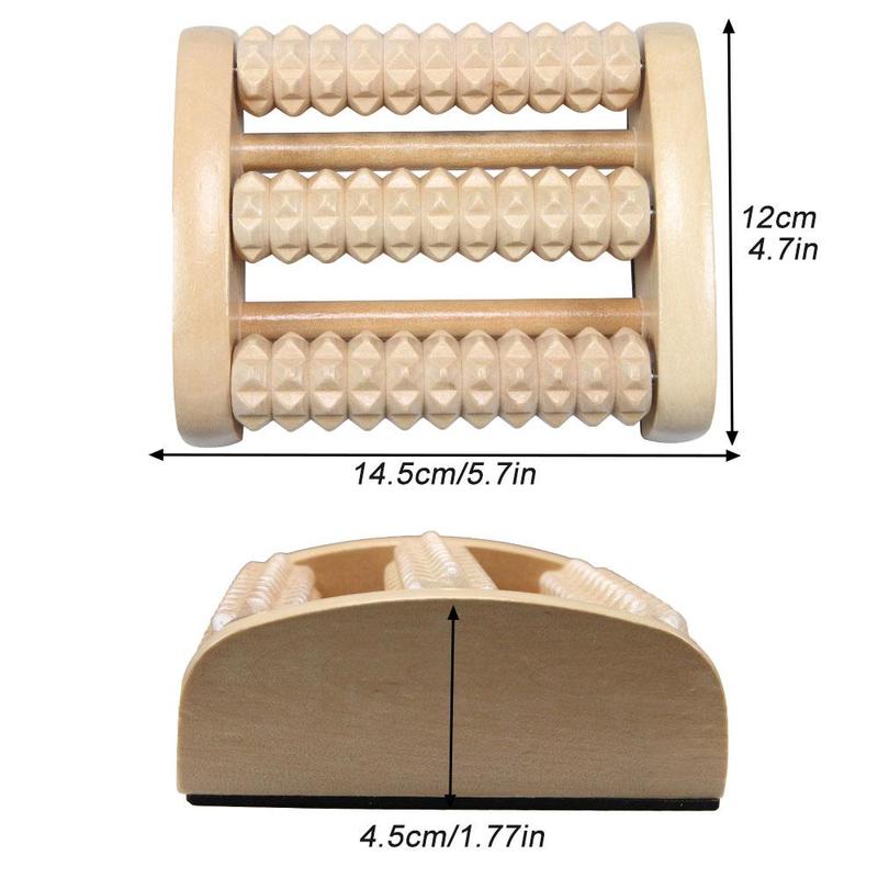 Wooden Foot Massage Roller, Professional Grooved Muscle Massage Tool, Natural Wood Massage Tool for Foot Muscle Massage Relaxation