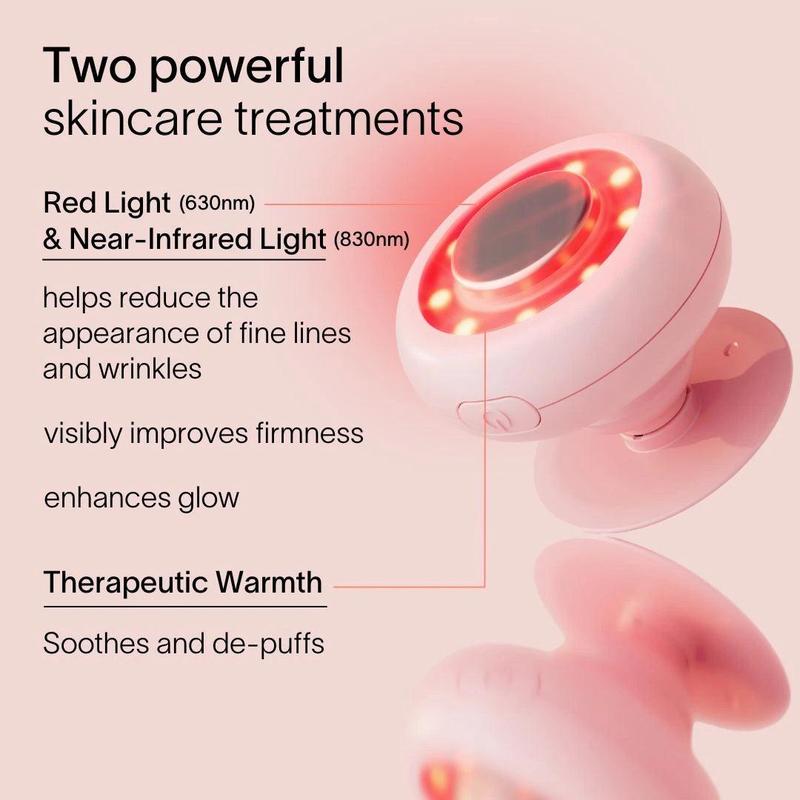 Red & Infrared Light Therapy Mini for Face and Body with Therapeutic Warmth - for Wrinkles, Fine Lines, Blemishes, Dark Spots, and De-Puffing