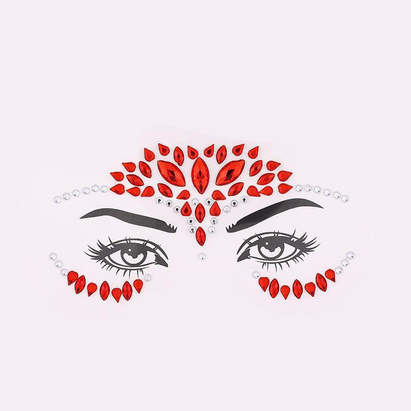 Rhinestone Face Stickers, 6 Counts set Self Adhesive Face Decals, Face Decoration Stickers, Makeup Accessories for Women & Girls