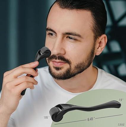 Christmas Gift, Beard & Hair Growth Roller & Massager, 1 Piece Xmas Titanium Needle Beard & Hair Growth Stimulator, Manual Beard Roller, Hair Care Tool For Men & Women New Year Gift Body Care Comfort