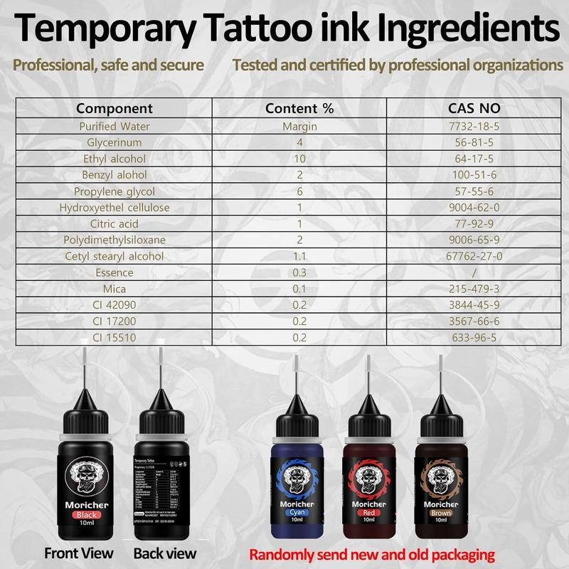 Temporary Tattoo Kits 5 Inks 102 Stencils, Henna Tattoo Kit with Mandala Stencils Semi Permanent Tattoo Markers Makeup Cosmetic