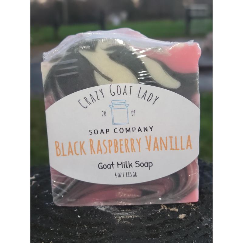 Black Raspberry Vanilla Handmade Goat Milk Soap - Moisturizing & Paraben-Free for Sensitive Skin