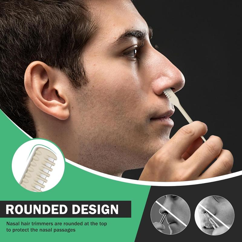 Manual Nose Trimmer (Pack of 3) - Rotating Nasal Razor Cutter with Ear Picker Women and Men - Portable Nostril Remover Tools