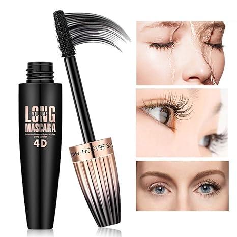 Aliver 4D Silk Fiber Lash Mascara, Waterproof Long Lasting Mascara Black Volume and Length Natural