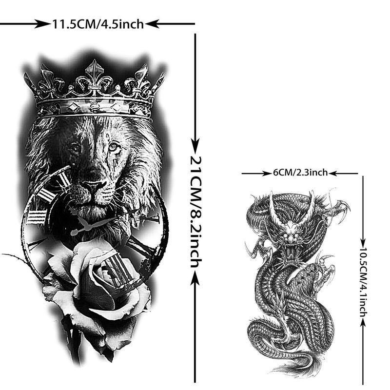 Creative Animal & Flower Pattern Temporary Tattoo Sticker, 68pcs set Fake Tattoo Sticker, Body Art Decoration for Men & Women