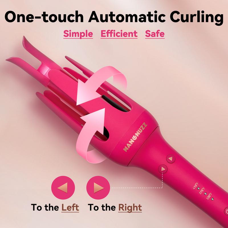 3 in 1 Automatic Curling Iron for Beach Waves, Professional Anti Tangle Automatic Hair Curler with 3 Heat Setting & Timer Alert, Fast Heating, Dual Anti-Scald Ceramic Curling Wand for Easy Curly Hair Styling Comfort