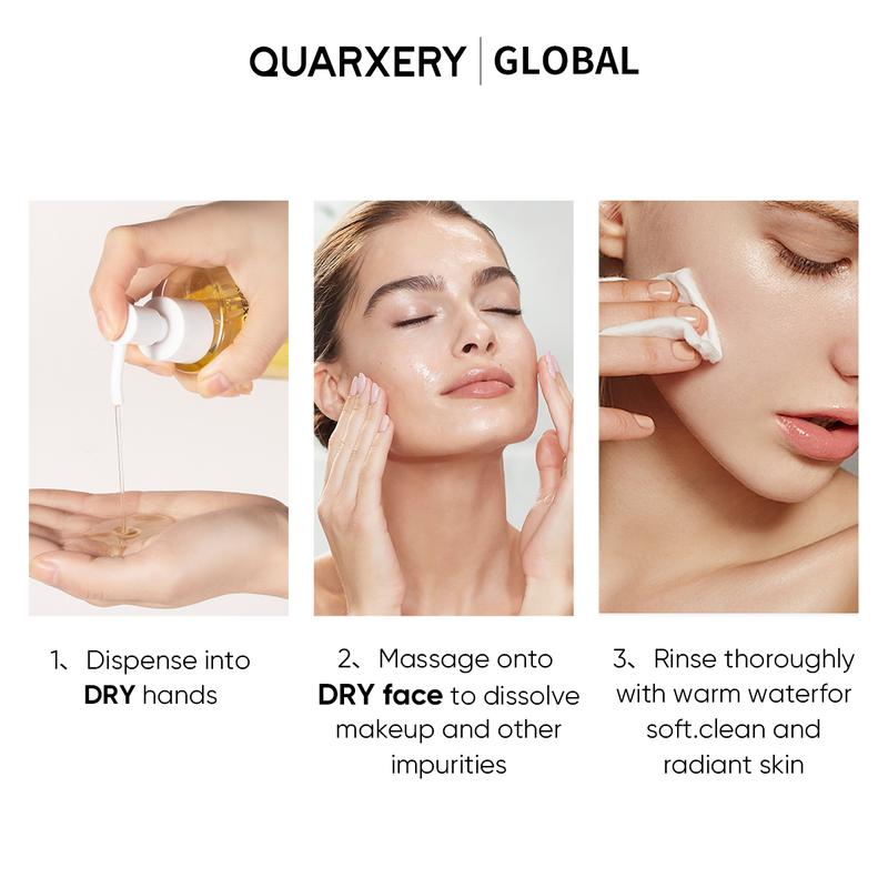 QUARXERY Deep Cleansing Oil, Facial Cleansing Oil, Makeup Remover, Cleanses without Clogging Pores, Re black friday deals sidue-Free, Fragrance and Colorant Free, All Skin Types