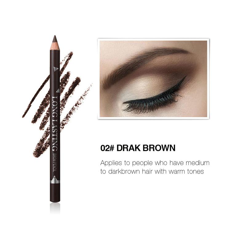 12 Pcs Dark Brown Eyebrow Pencil Eyeliner Makeup，Soft Textured，Easy to Color，Waterproof，Long Lasting Eyebrow Tint Pen for Fills in Sparse Areas and Gaps Create a Natural Eye Brow