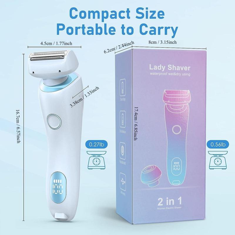 Electric Hair Removal Machine, 1 Box Waterproof IPX7 Level Hair Removal Instrument with Replacement Heads, Personal Care Appliances for Women