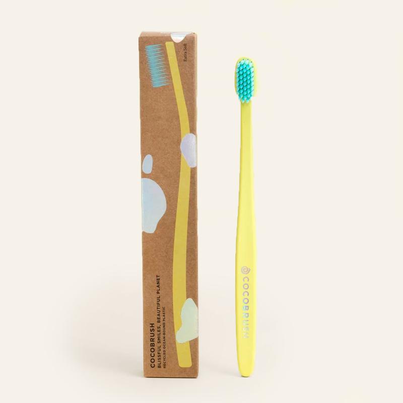 Cocofloss Cocobrush, Ultra-Soft Manual Toothbrush, Dentist-Designed, Gentle on Gums, Made from Recycled Plastic