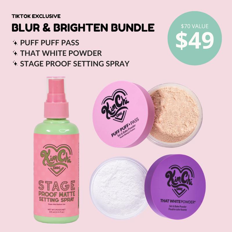 KimChi Chic Blur and Brighten Powder and Setting Spray Bundle