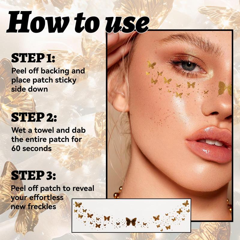 Glitter Freckles Temporary Tattoo Stickers, 1 Count Waterproof Sparkling Face Tattoos for Women, Perfect for Music Festival Stage Decorations, Christmas Gift