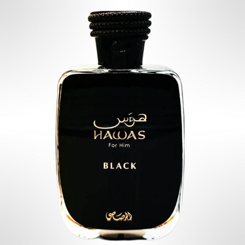 Rasasi Hawas + Hawas Black 100ml (3.4 Fl oz) Long Lasting Perfume - Value Bundle - Fragrance Gift Bundle